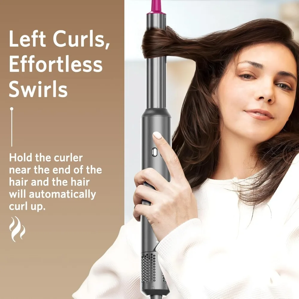 แปรงไดร์ผม 6 in 1 ความเร็วสูง 110000 รอบต่อนาที ไอออนลบ ไดร์เป่าผม ม้วนผมอัตโนมัติ เพิ่มวอลลุ่ม สำหรับผมตรงและผมหยัก