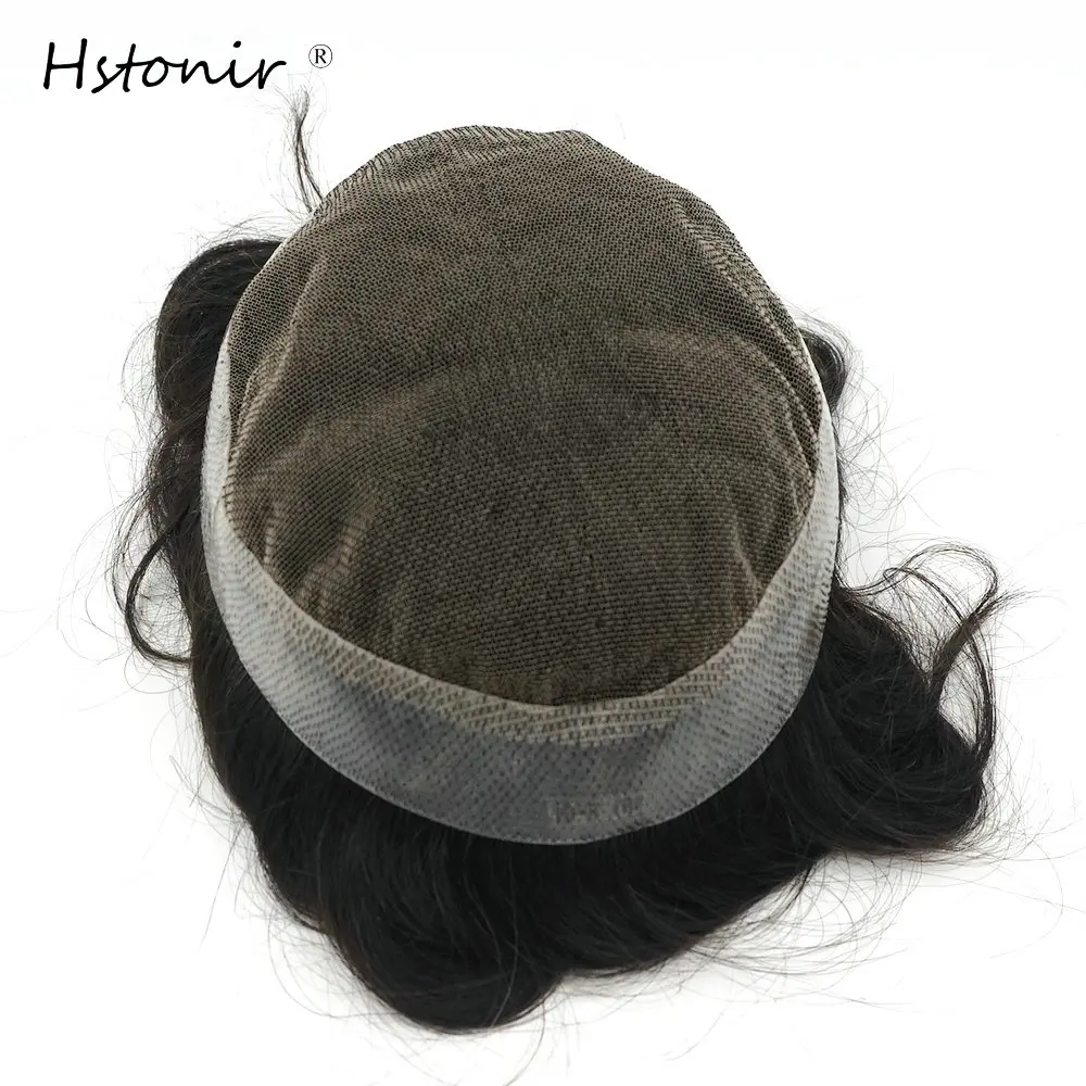 Hstonir Swiss Lace Wig Mens Hair System Australia Male Hair Transplant Human Hair Prostheses Men Toupee H036