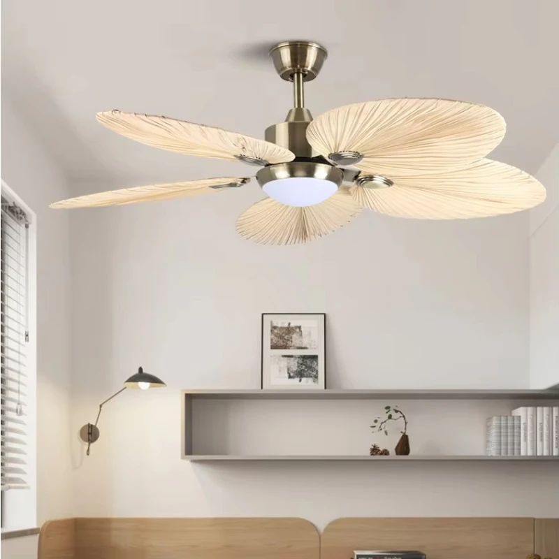 52 inch DC motor remote control fancy 5 blade ceiling fan with lamp household ceiling fan light