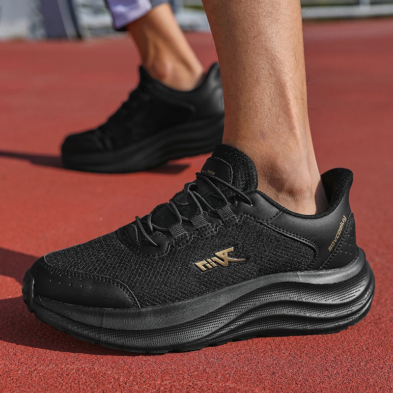 Men Running Shoes 2026 New Breathable Mesh Sneakers Lightweight Cushioning Jogging Shoe Black Athletic Sport Shoe Big Size 36-47
