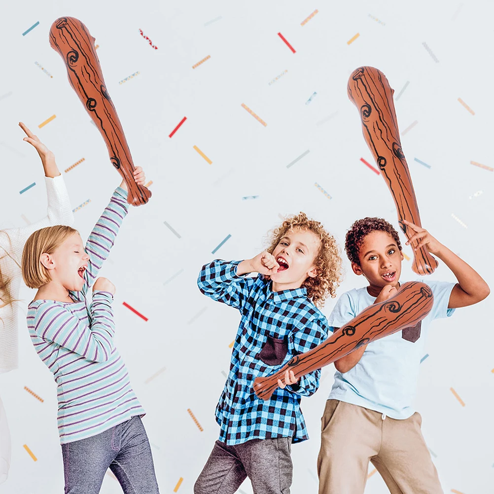 

3pcs Inflatable Baseball Bat Wood Grain Cheering Party Favors Carnival Sports Event Lightweight Pvc Kids Birthday
