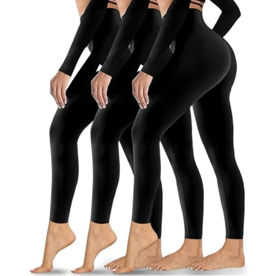 

Black Leggings for Women, Tights Buttery Soft Tummy Control Pants Lined Legging for Yoga Workout Athletic