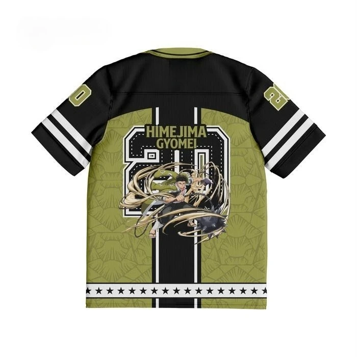 Demon Slayer Gyomei Himejima Anime Series Number 20 Jersey Oversize Kpop Baseball Hockey Outfit T-shirt Daily Unisex Tops Tees