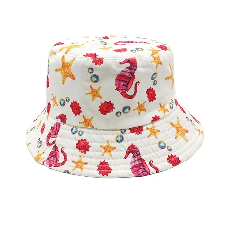 الربيع والخريف القطن الكرتون الحيوان طباعة قبعة بحافة السفر في الهواء الطلق قبعة واقية من الشمس للطفل صبي وفتاة 78 #5