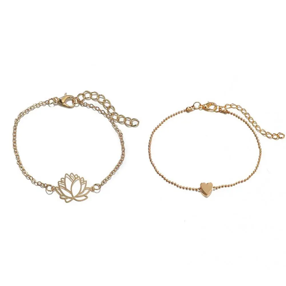 Hollow Out Lightweight Hollow Lotus Pendent Ankle Bracelets for Dating