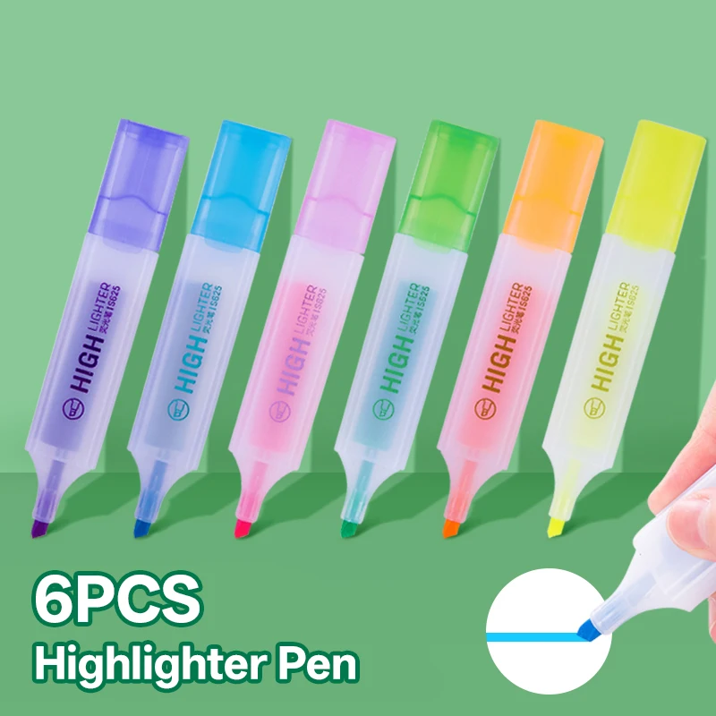 

2025 New Colored Highlighter Pen For Student Office Marking, Note Number Pen, Colored Pen, Office Marking Pen