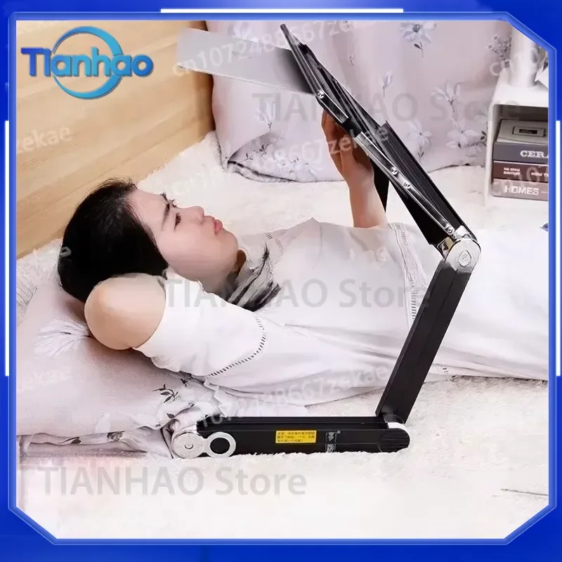 Folding Bed Table for Laptop Adjustable Aluminum Alloy Computer Desk with Cooling Net Mobile Workstation Minimalist Laptop