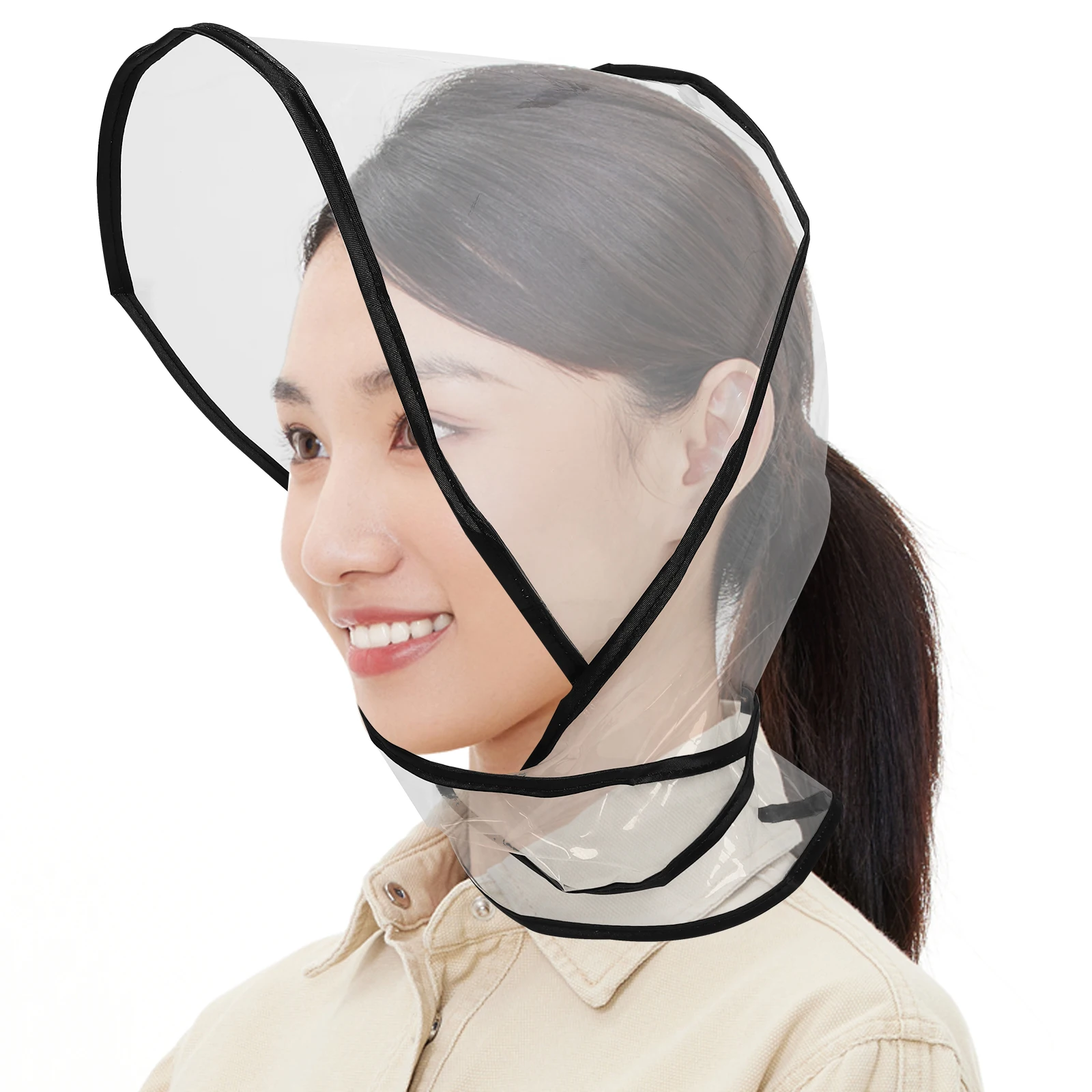 

2Pcs Transparent Waterproof Hair Rain Bonnet Plastic Cap Clear Rain Hat Protector Keeps Hairstyle Dry Outdoor Use