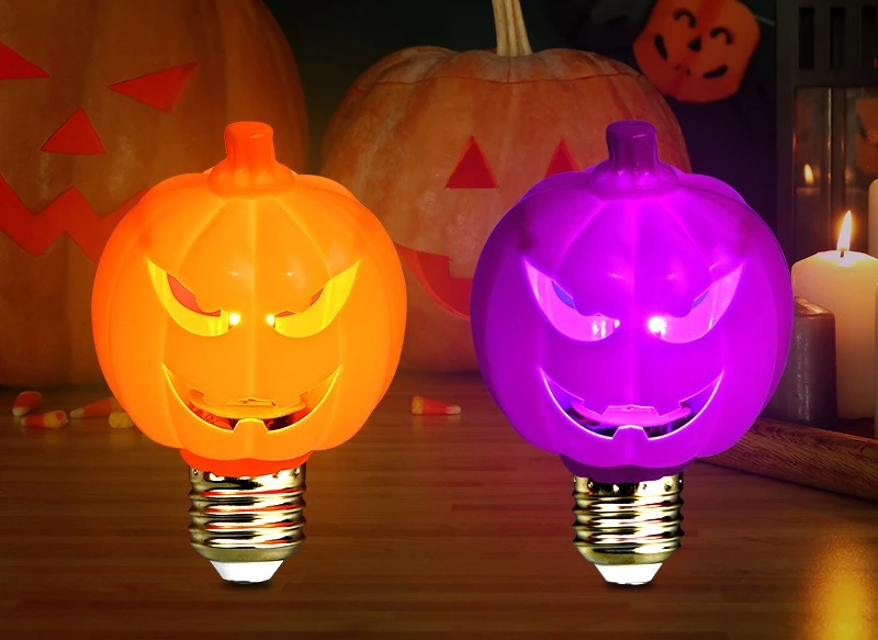LED Pumpkin Lamp E27 85-265V Plug-in luminous Halloween supplies USB Charging Decorative Ornaments Projection Ambient Light
