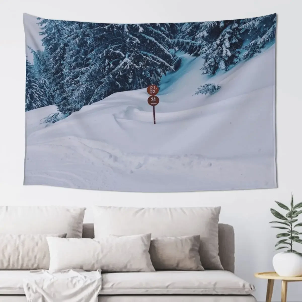 

Ski slope in the Austrian Alps Tapestry Room Decoration Korean Style Decorative Paintings Tapestry