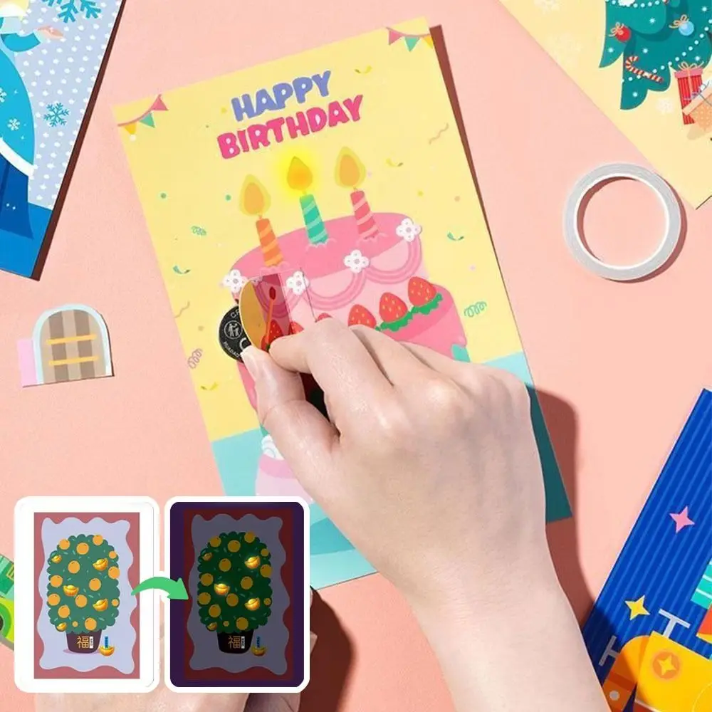 마법의 종이 회로 어린이 전자 인사말 카드 빛나는 장난감 퍼즐 회로 과학 실험 재료 재미있는 장난감