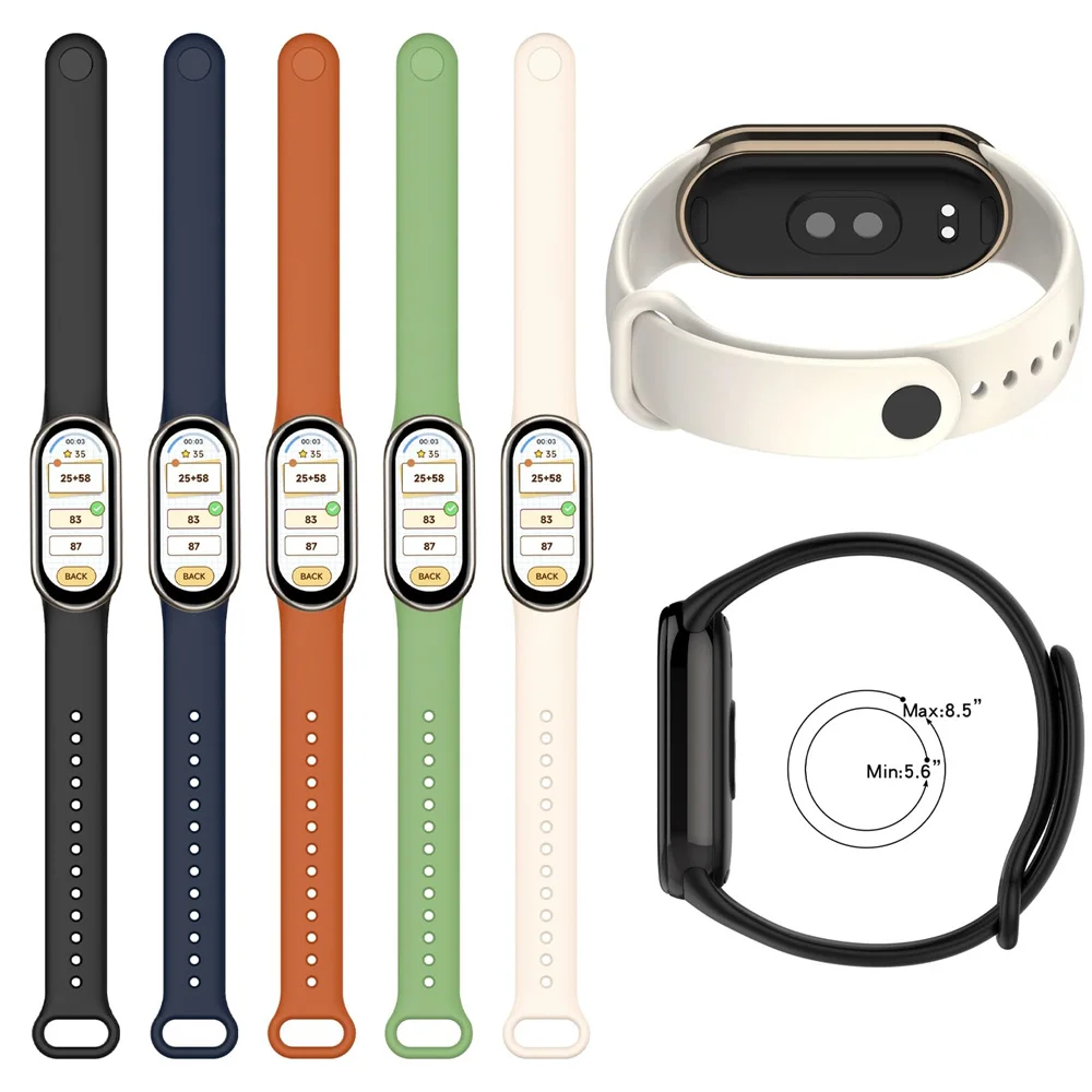 Correia Esportiva para Xiaomi Mi Band 8-8, Substituição de Cinto NFC, Pulseira de Silicone, Pulseiras Inteligentes, Acessórios Impermeáveis