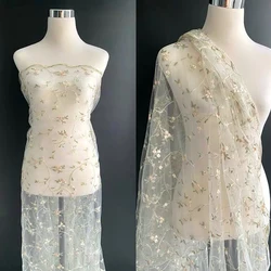 Small Fresh Mesh Embroidery Two tone Small Flower Lace Embroidery Lace Embroidery Lace Fabric Wave Edge Dress Embroidery Fabric