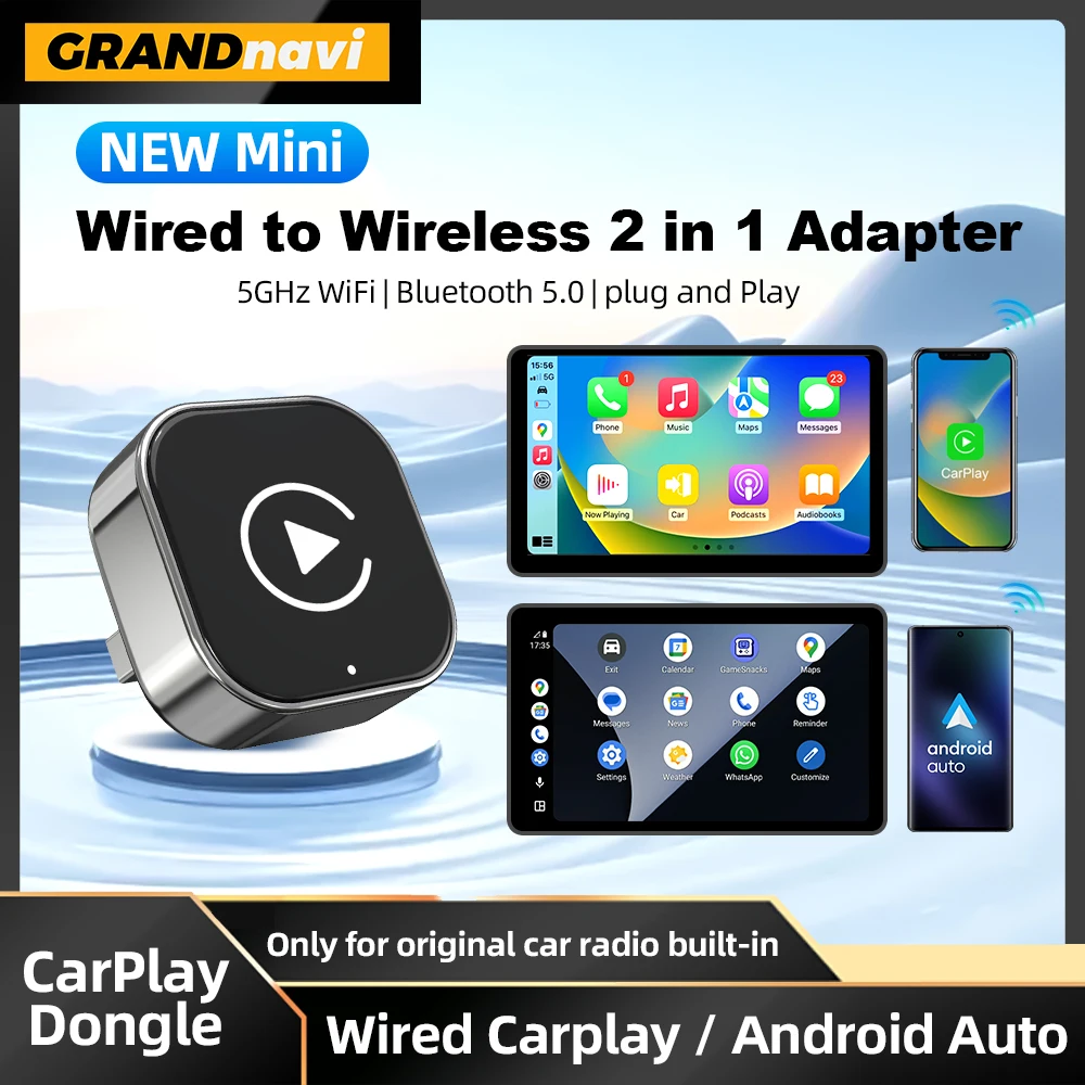 Wireless CarPlay Android 2026 New Smart Auto Adapter Hassle-Free Plug&Play Stable BT WiFi Connect OTA Upgradable Fit 99% Vehicle