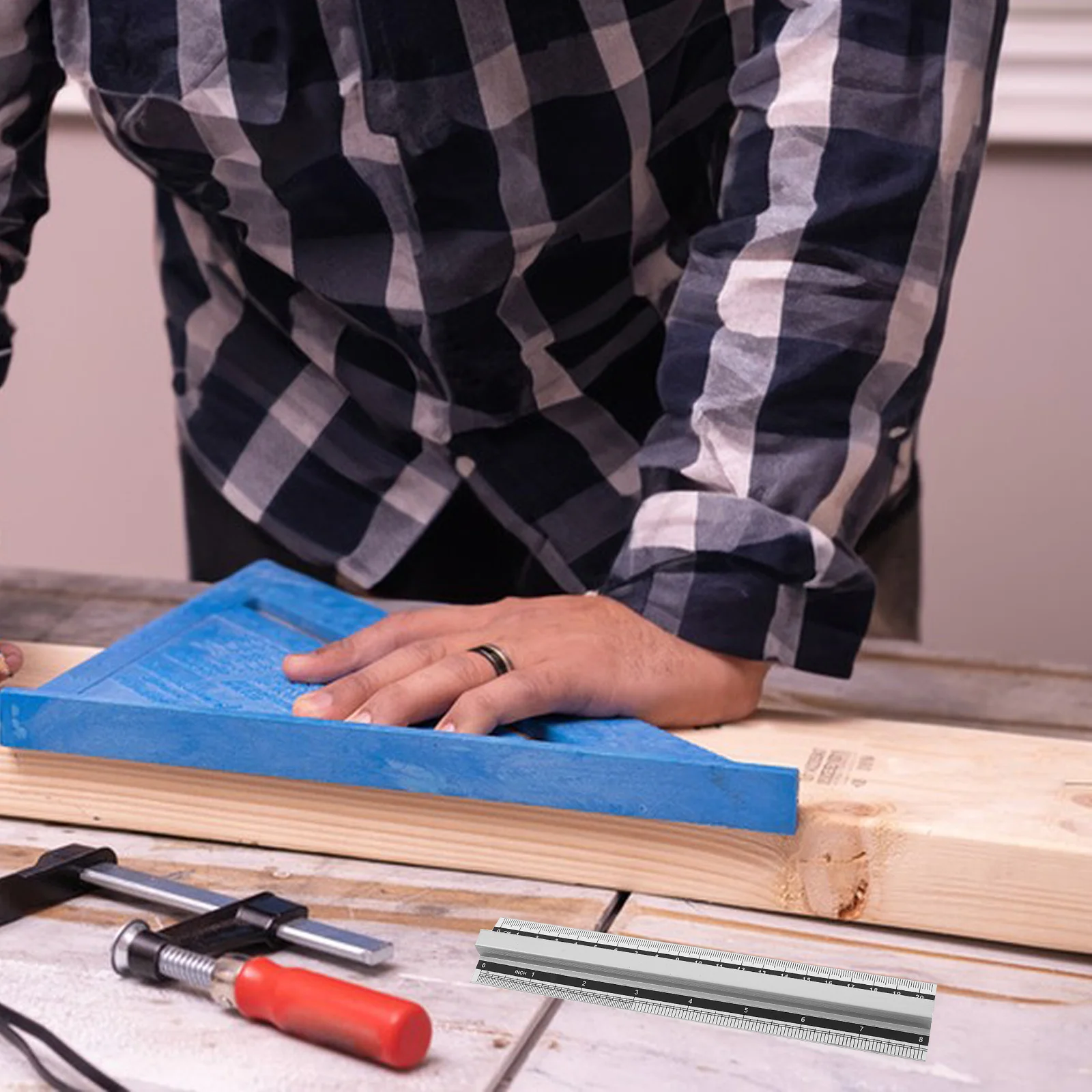 3pcs Aluminum Ruler Set 15 20 30Cm Lightweight Durable Measuring Tool For Student Office Drawing Math Multi-Use Straight Rulers