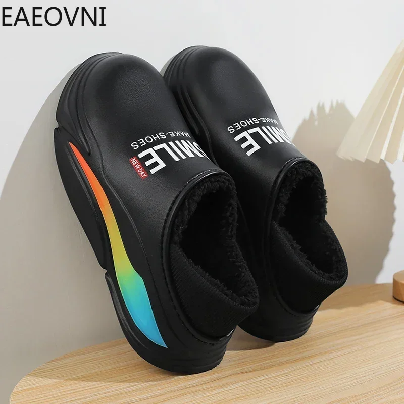 Hot Sale Couple\'s Slippers Winter Outdoor Indoor Waterproof Home Cotton Mans Slipper Bedroom Houseshoes Fashion Mans Footwear