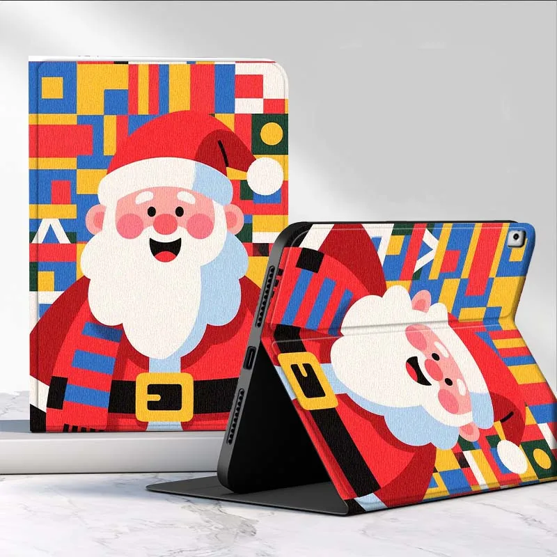 Etui na tablet Santa Claus Snowman Geometric dla iPad Air Mini 9.7 2 4 5 11 6. generacji 7. generacji 13 3 1 2 4 5 6 7 7.9 10.9 10.5 cali