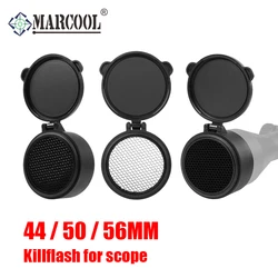 Marcool-Tapas de lente táctico KillFlash para mira telescópica, visera de caza óptica, parasol de malla, cubierta de panal de abeja, 44mm, 50mm, 56mm