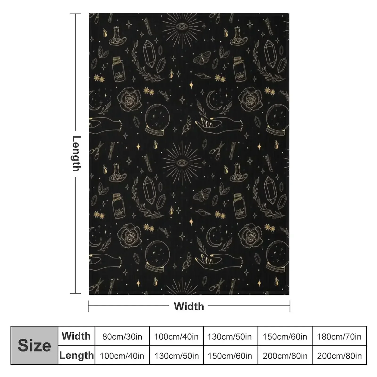 New High Vibe Witchy Things (Black) Throw Blanket couch cozy soft plush fuzzy picnic outdoor blanket