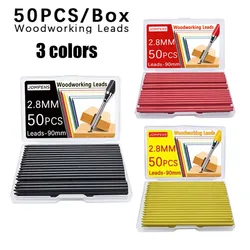 50pcs 2.8mm Solid Carpenter Pencil Replaceable Leads, Deep Hole Marking Architectural Painting Woodworking Automatic Pencil Lead