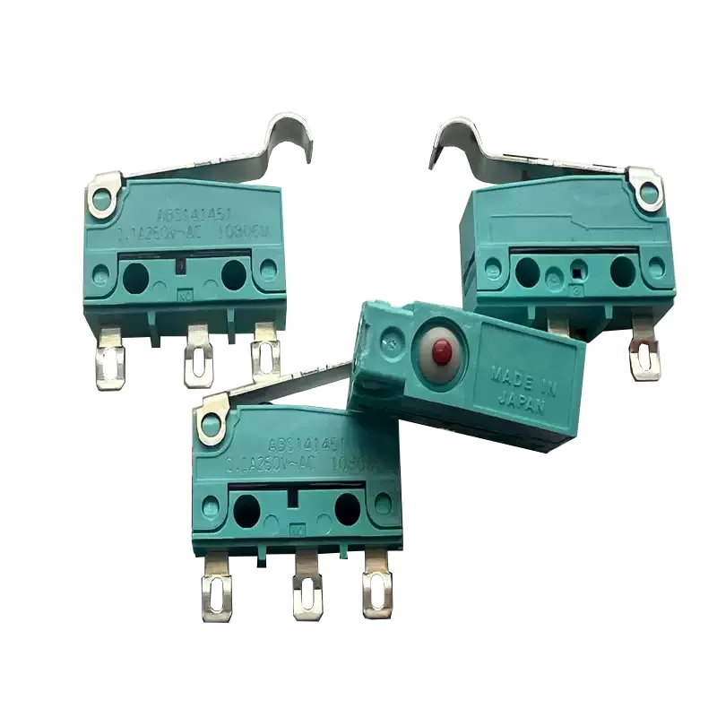 ABS141451 waterproof and dustproof vehicle-mounted micro switch, 3-pin with R handle swing rod, 0.1A, 250V