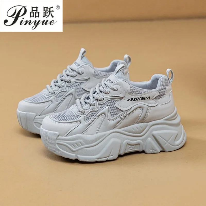 Spring Women's Shoes New 6.5CM Height Increasing Thick Sole Casual Fashion Sneakers Comfortable Running Sports Shoes Autumn