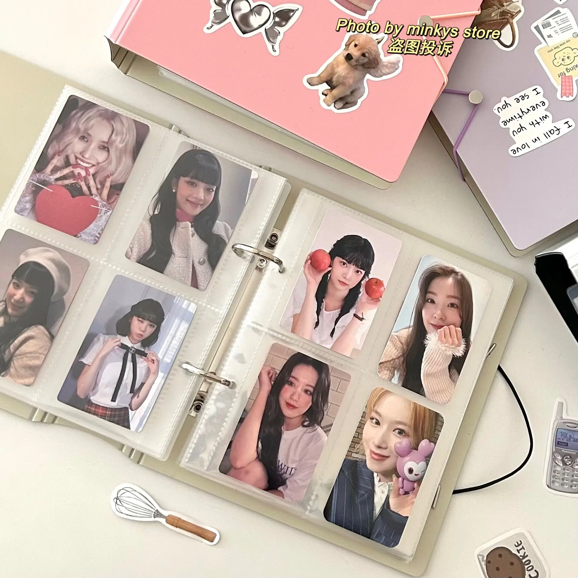 Minkys Kawaii D Form Ring 3 Zoll Kpop Foto karten ordner große Kapazität Idol Photo card Album Fotokarten sammeln Buch