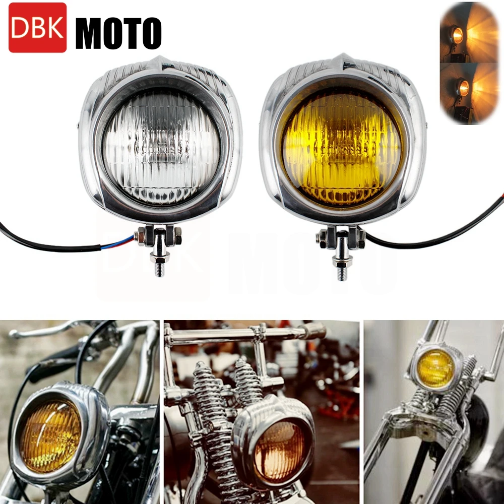 

Motorcycle Sealed Beam Vintage Headlight For Harley Honda Cafe Racer Custom Bobber Chopper Electroline Polish Retro Headlight