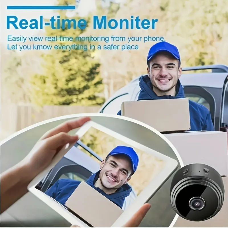 1pc Rechargeable Wireless Mini WiFi Security Camera With Night Vision, Motion Detection, Easy To Install And App Control view 3