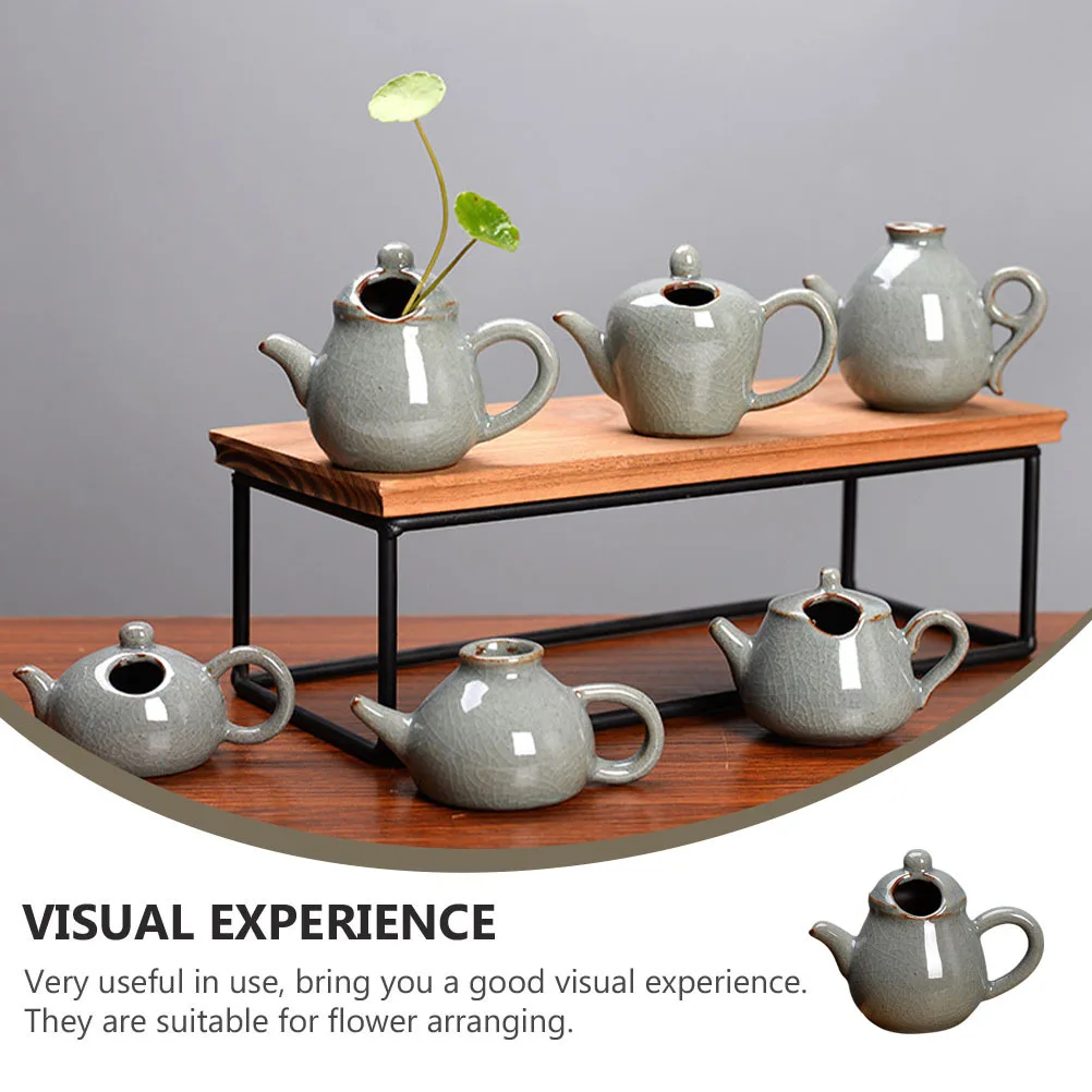 

6Pcs Yao Mini Flower Vases Premium Ceramic Small Vase Crafts for Home Office Decor Elegant Floral Art Arrangement Containers