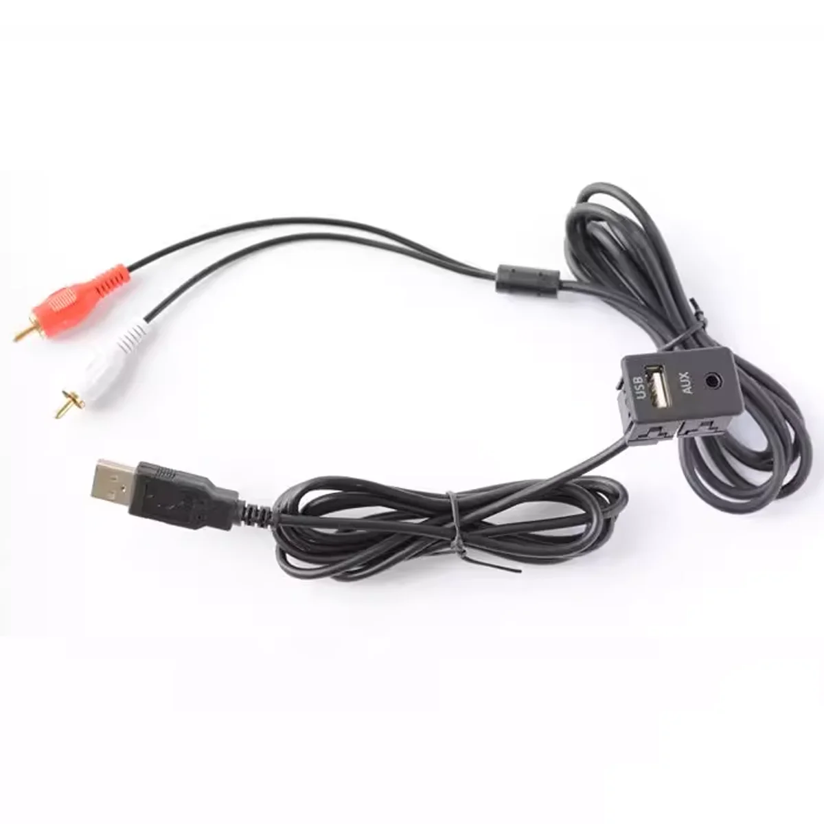 For Most Cars Car Navigation Machine AUX Panel TYPE-C+RCA Audio Input USB+AUX Interface Panel Extension Cable Adapter Panel