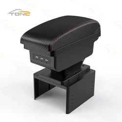 Caja de reposabrazos universal para coche, caja de almacenamiento para consola, piezas de modificación interior de coche, 3USB