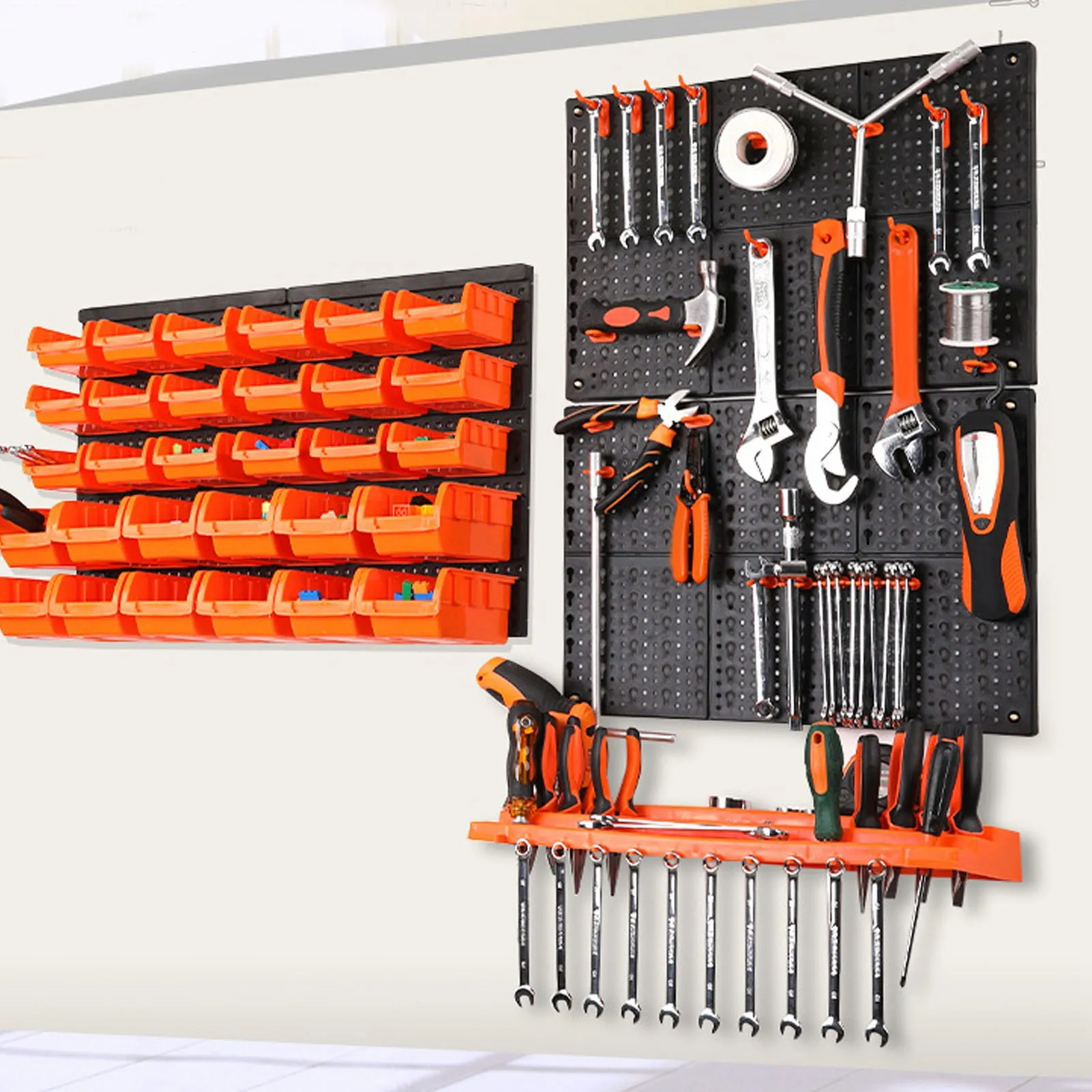 Wall Mounted Pegboard ABS Multifunctional 15KG Bearing Capacity Tool Organizer System for Parts Wall Mounted Tool Rack