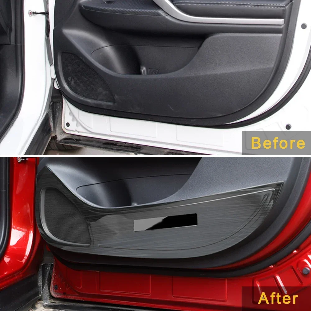 For Mitsubishi Eclipse Cross 2018-2022 Car Accessories Stainless Inner Door Anti-kick Pad Cover Trim Frame Decoration Moulding