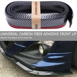 2.5m Car Universal Front Bumper Lip Protector Separator Body Kit Spoiler Bumper Car Door Bumper Carbon Fiber Rubber Trim Strip