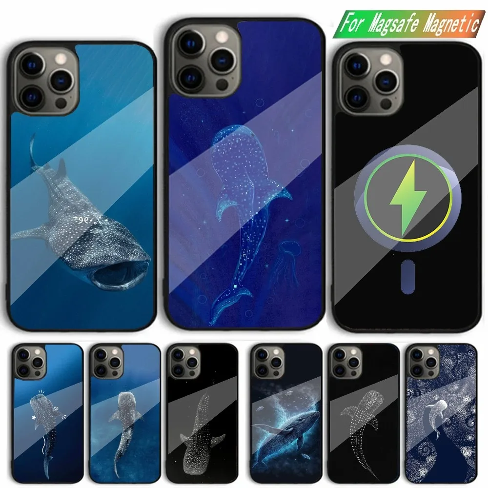 

Ocean Whale Shark Animal Phone Case For iPhone 15,14,13,12,11,Plus,Pro,Max Mini Magsafe Magnetic Wireless Charging