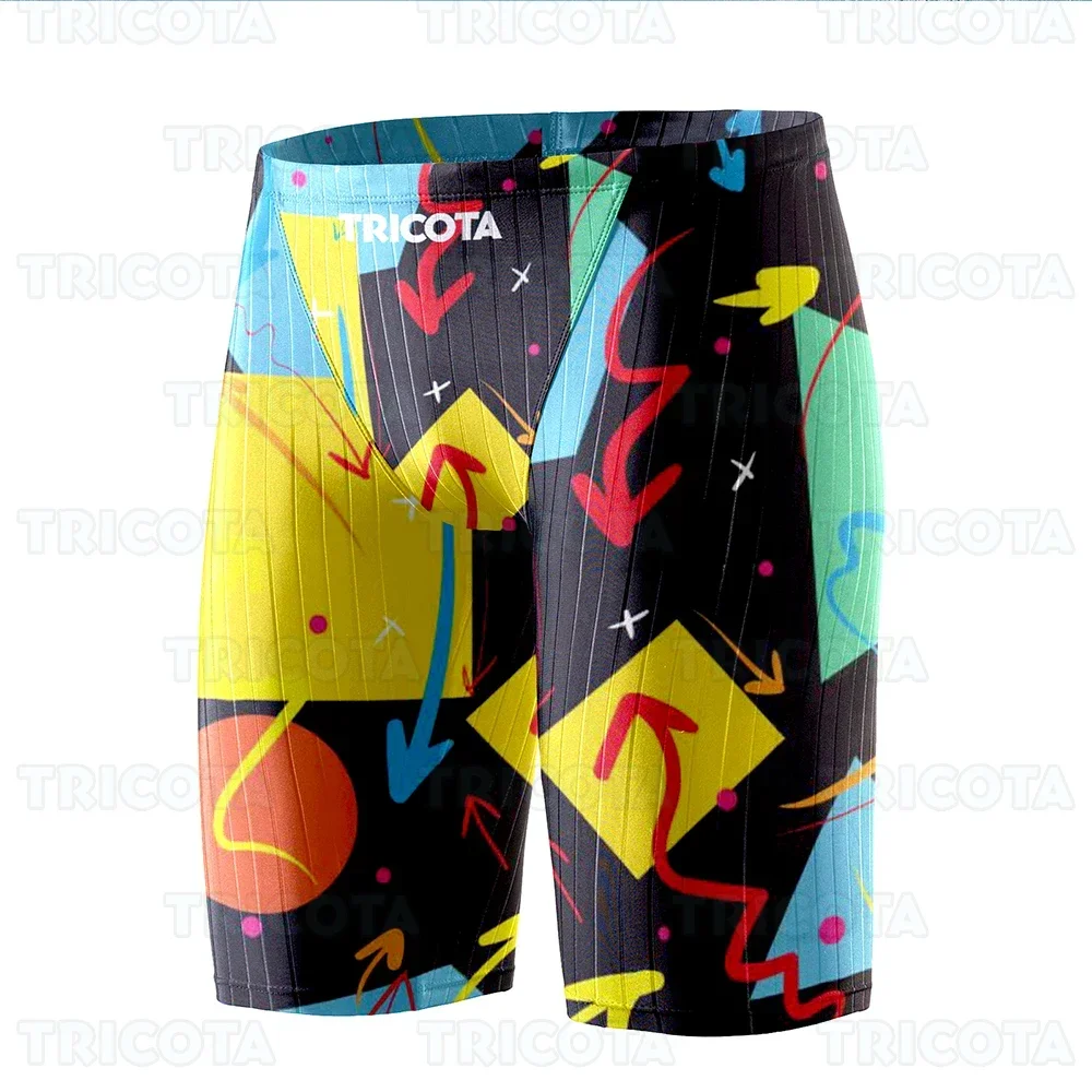 Men Beach Trunks Swimming Jammer Shorts Training Endurance Athletic Jammers Swimwear Swimsuit Uv Quick Dry Tight Surfing Shorts