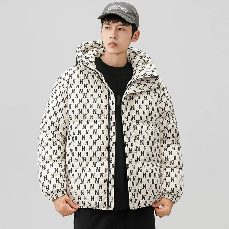 

Пуховик для пары, свободного кроя, с наполнителем из полиэфирного волокна, белый, стандартной длины, однотонный, верхняя одежда