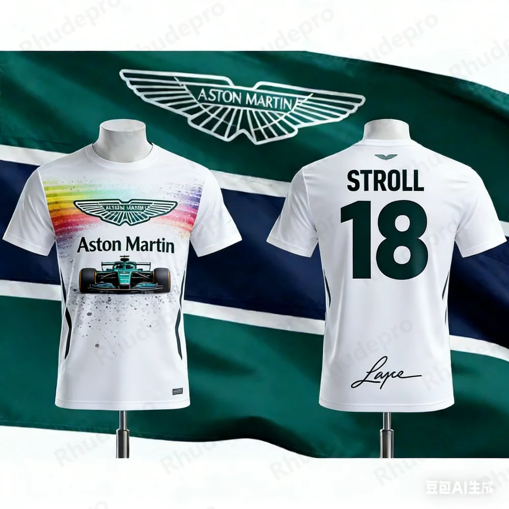 Aston Martin 2026 T-Shirt Fernando STROLL 18 T Shirt Spanish Racers Team Racing Suit Quick Drying Classic Retro Rugby Tee