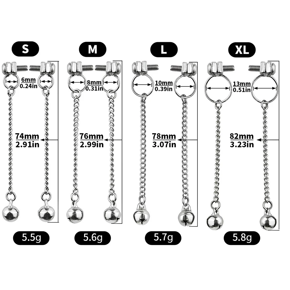 FRRK Pair Metal Nipple Clamps With Steel Chain Breast Clip Stimulator Teasing Bondage Sex Toys Fetish BDSM Sexy Shop for Adults