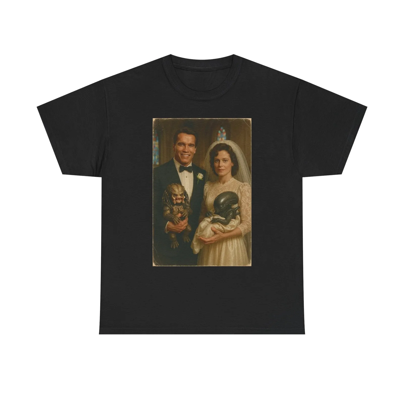 Alien Vs Predator Lustiges Grafik-T-Shirt Vintage Movie Unisex-T-Shirt aus schwerer Baumwolle