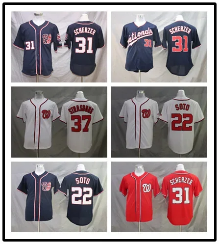 Wholesale Men's Washington Nationals Baseball Jersey Embroidered Team Uniform Summer Running Vest For Sports Fans