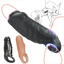 Male Cock Ring Silicone Penis Ring For Men Ejaculation Delay Semen Lock Ring Condom Adult Male Penis Extender Sleeve Sex Shop