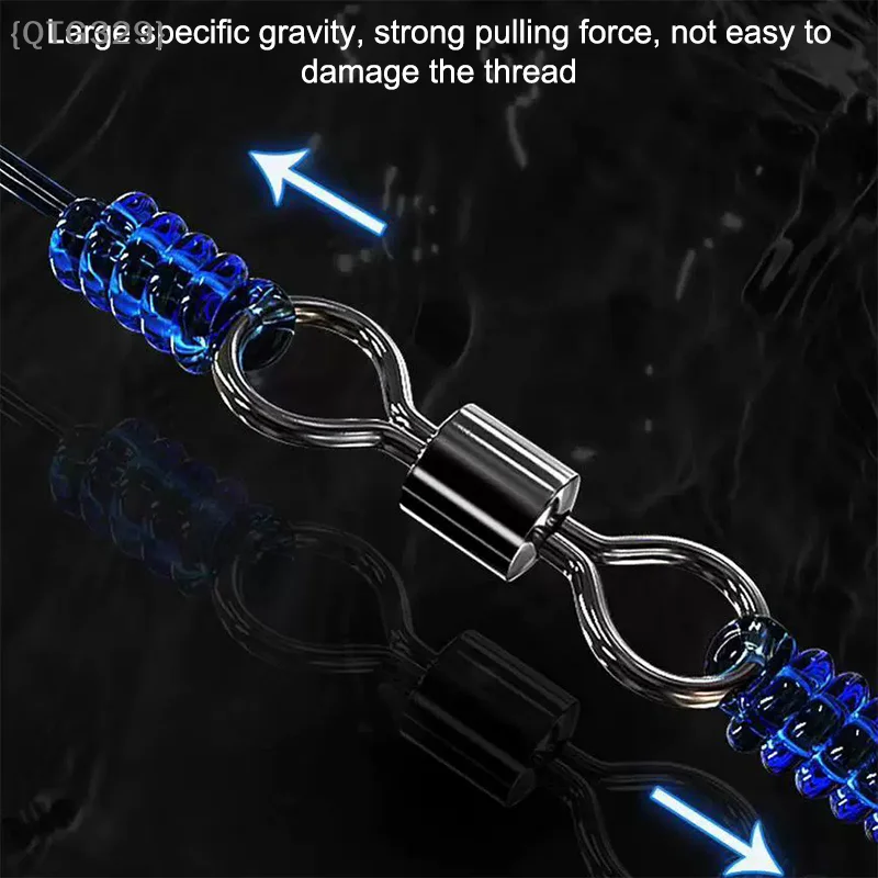 Durable Metal Bearing Swivels 100Pcs, Smooth Rotating Fishing Connectors to Prevent Line Twist, Bulk Pack