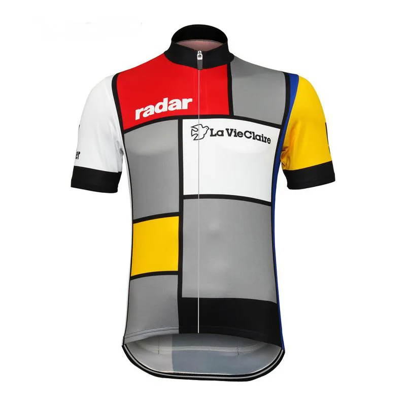 

LASER CUT Radar LA VIE CLAIRE TEAM Retro Classic ONLY Men's Cycling Jersey Short Sleeve Bicycle Clothing Ropa Ciclismo