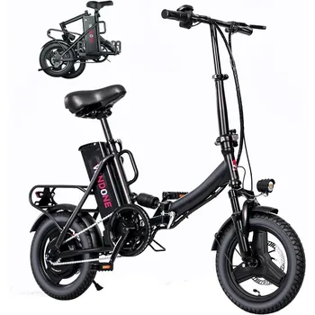 Image Electric Bike, Max 19MPH Speed & 28 Miles Range (PAS), 500W and Lightweight & Portable, Dual Shock Absorbers, 14" Foldable ebike