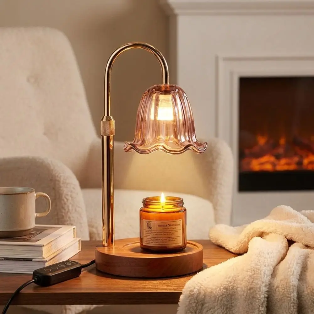 Desktop Ornament Adjustable Height Aromatherapy Lamp Vintage Timer Wax Warmer Lamp 4 Speed Wax Melting Lamp Home Decor