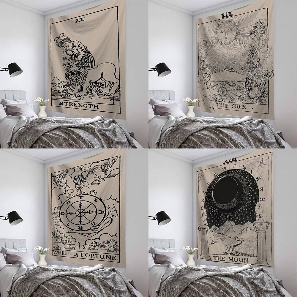 Tarot Tapestry Wall Hanging Bedroom  Decoration  Cloth Divination  Home Living Room  