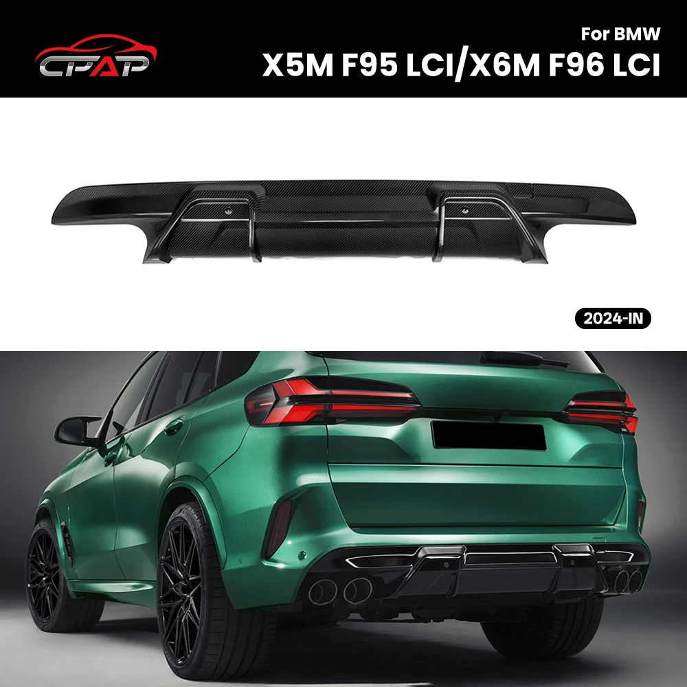 

Real Dry Carbon Fiber Rear Diffuser Bumper Lip Splitter For BMW X5M F95 LCI/X6M F96 LCI 2024-IN OEM Style