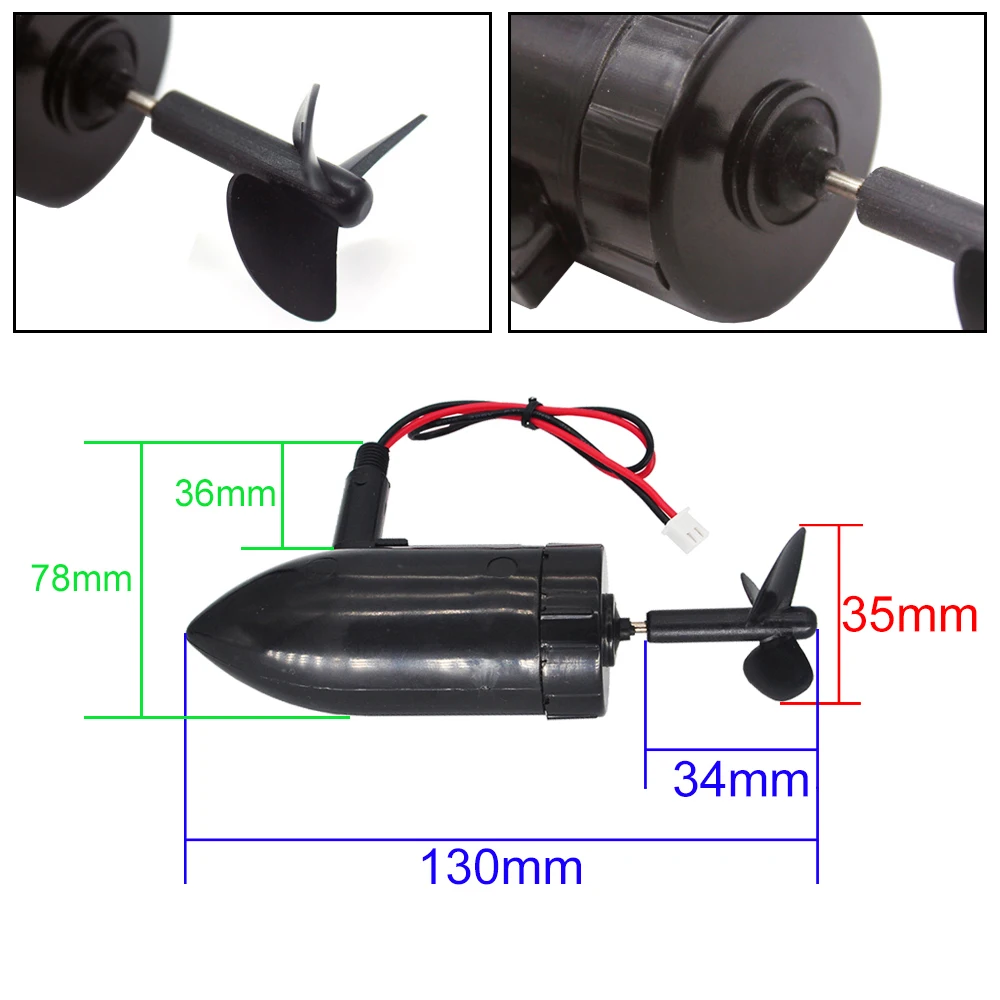 7.4V 12V 수중 스러스터 390 브러시 모터 엔진 13cm 방수 프로펠러, RC 미끼 보트 부품 용 3 블레이드 프로펠러 포함